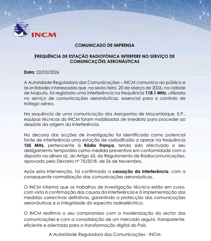 Comunicado do INCM